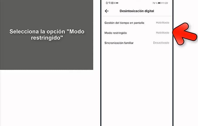 activando y desactivando el modo restringido