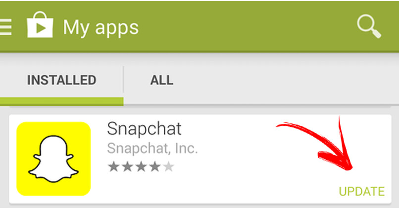 actualizar la aplicacion snapchat en android