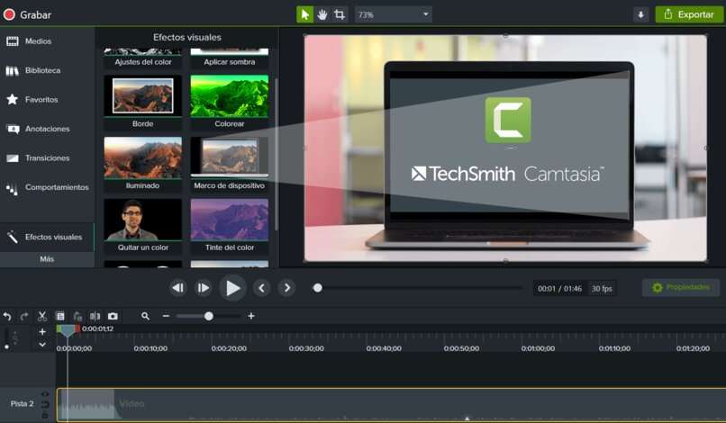 anadir el efecto blue callout en camtasia