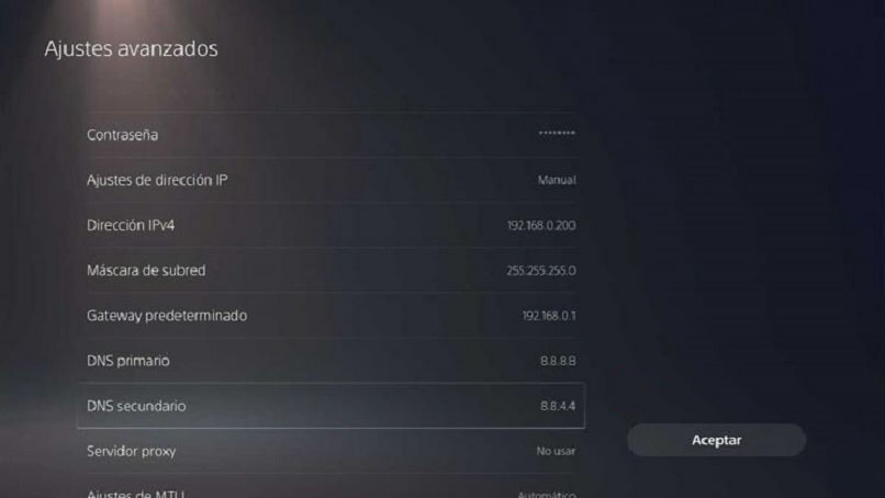 ajuste de dns en ps5