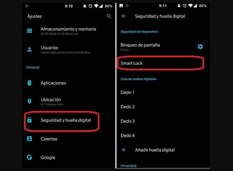 ajustes de dispositivo samsung