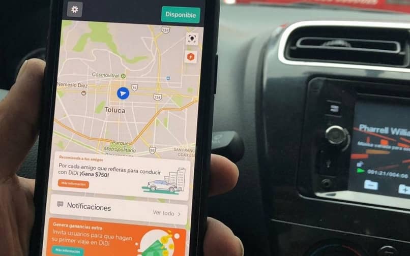usando app didi desde el movil