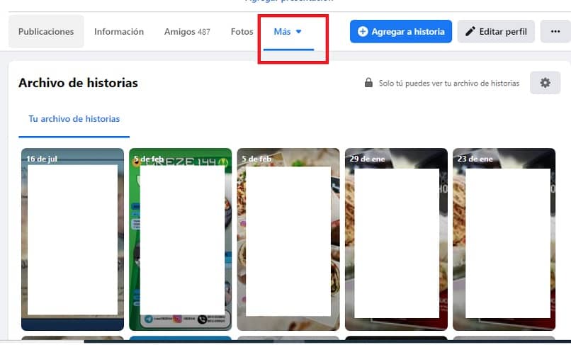 imagen que muestra las historias archivadas