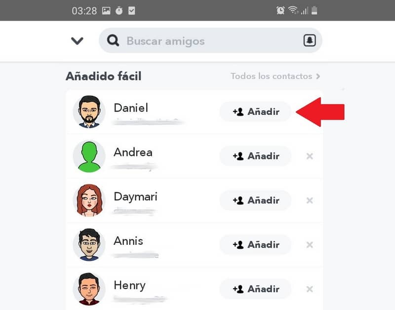 buscar amigos en snapchat