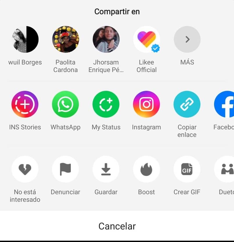 compartir videos de likee en otras redes