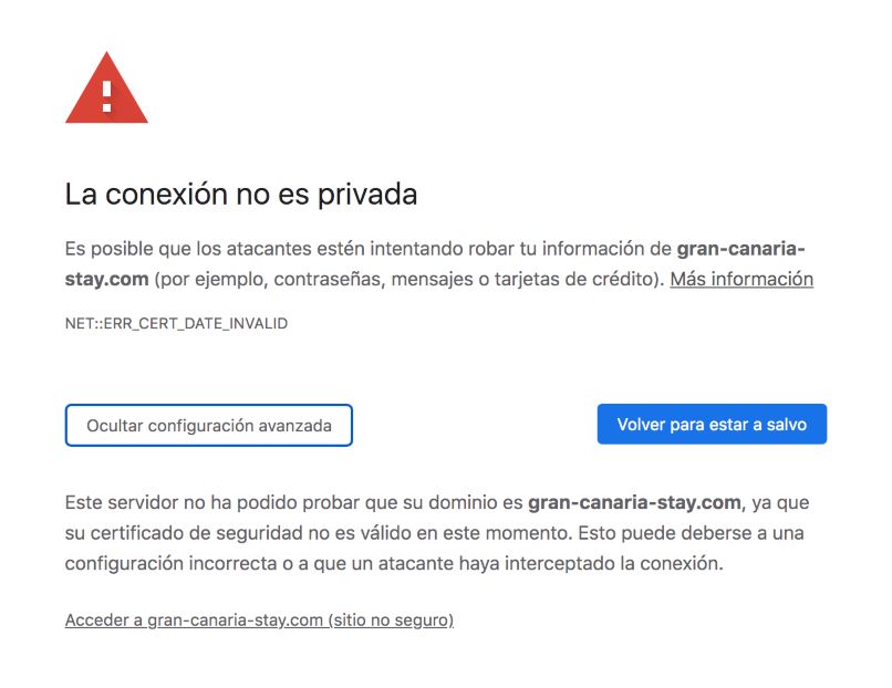 en tu navegador puede salirte un mensaje de error