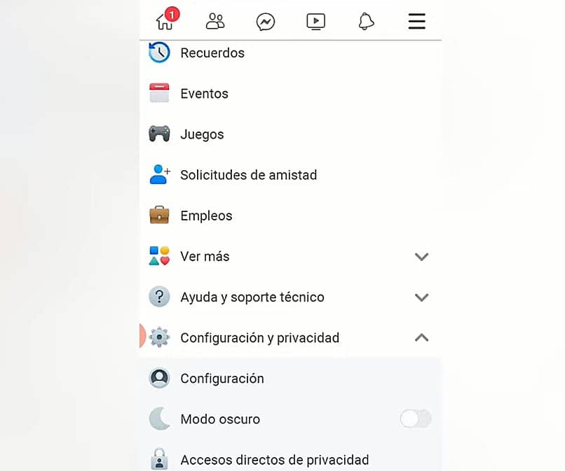 configuraciones de facebook