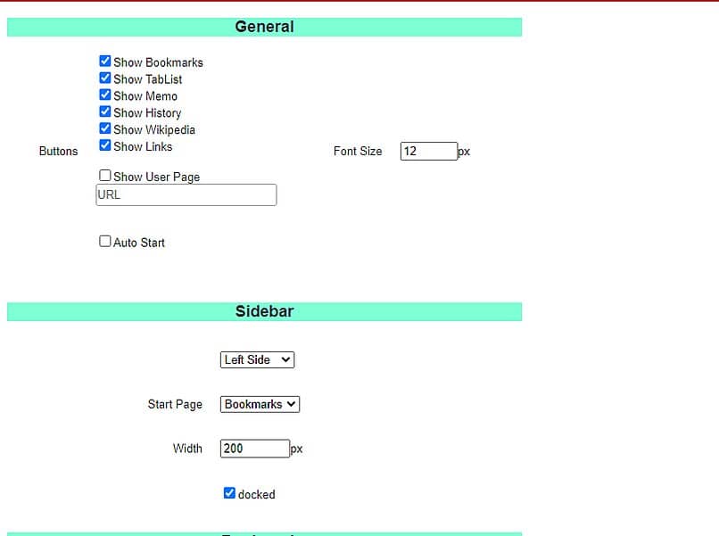 configurando tidy sidebar para chrome