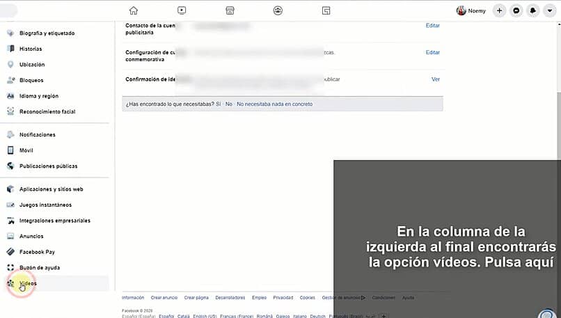 configuracion de la red social facebook