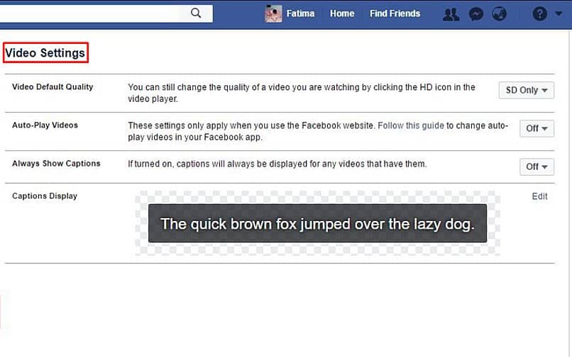 configurando los videos de facebook