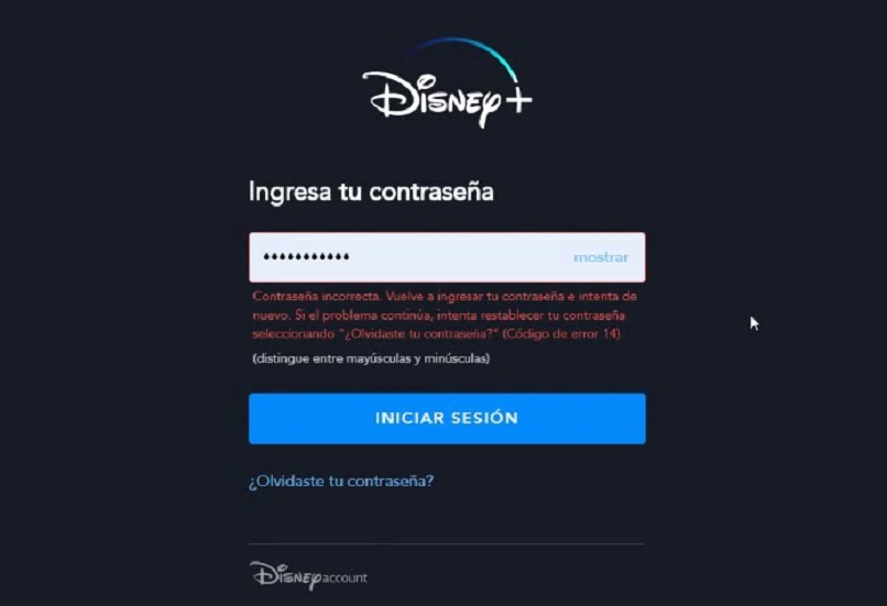modificar usuario y contrasena en una cuenta disney