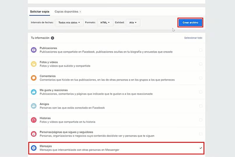 crear copia de seguridad para tus mensajes