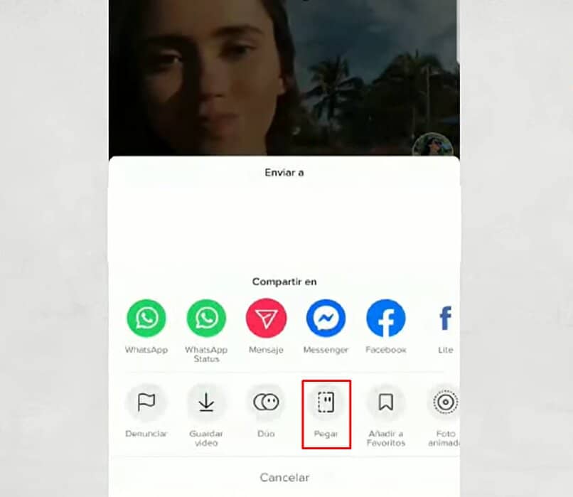 creando video con la opcion pegar