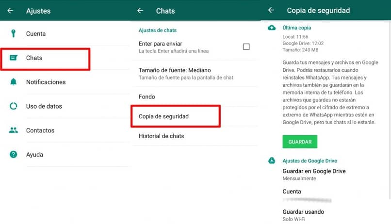 crear copia de seguridad de chat whatsapp