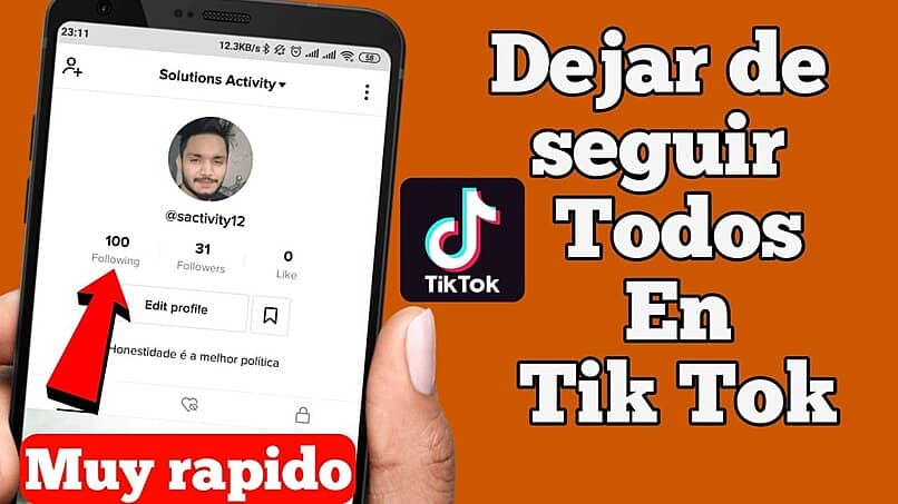 deja de seguir personas rapidamente en tiktok