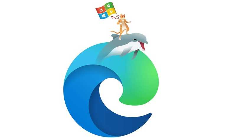 delfin navegando en microsoft edege