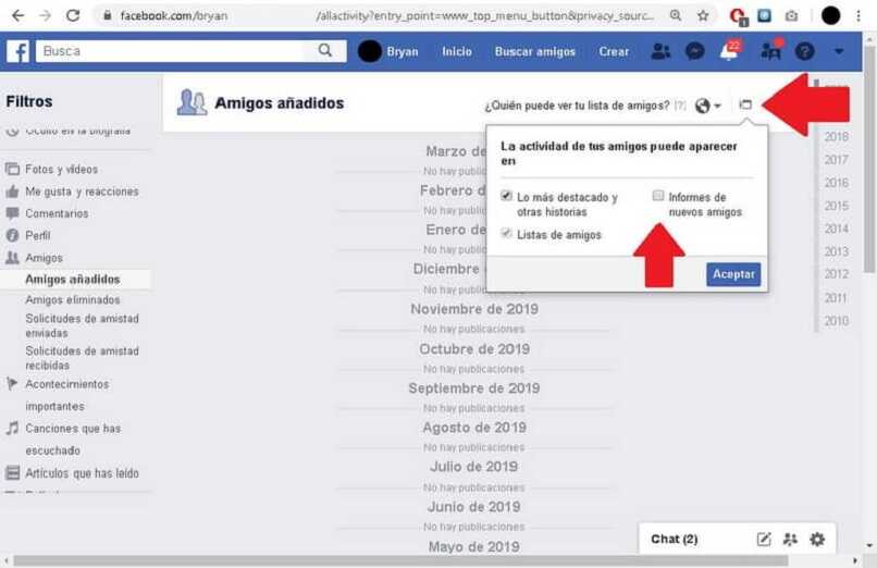 desactivando las notificaciones de amistad de facebook
