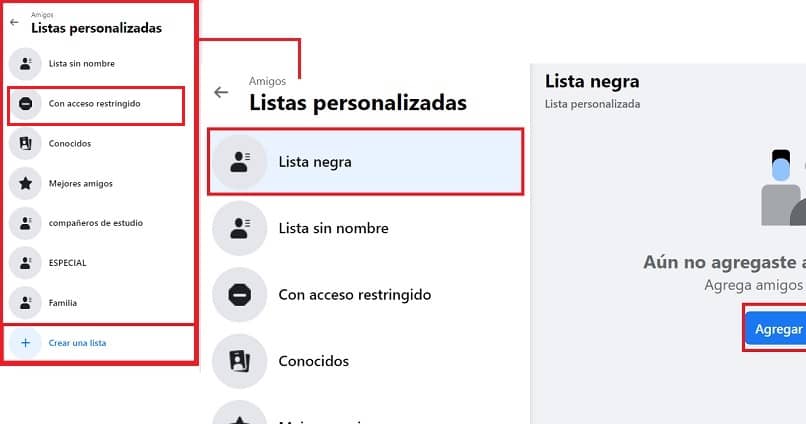 creando una lista negra