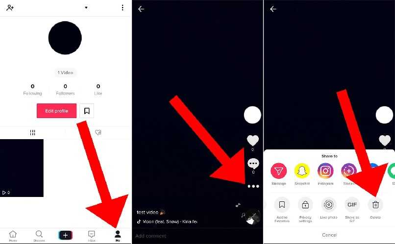 eliminando videos de tiktok