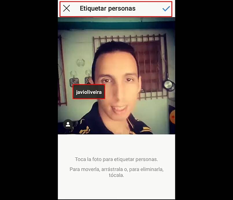 etiquetando personas en video de instagram
