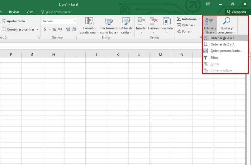 filtrar y ordenar textos en excel