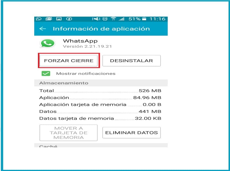 ingresando en configuraciones en whatsapp