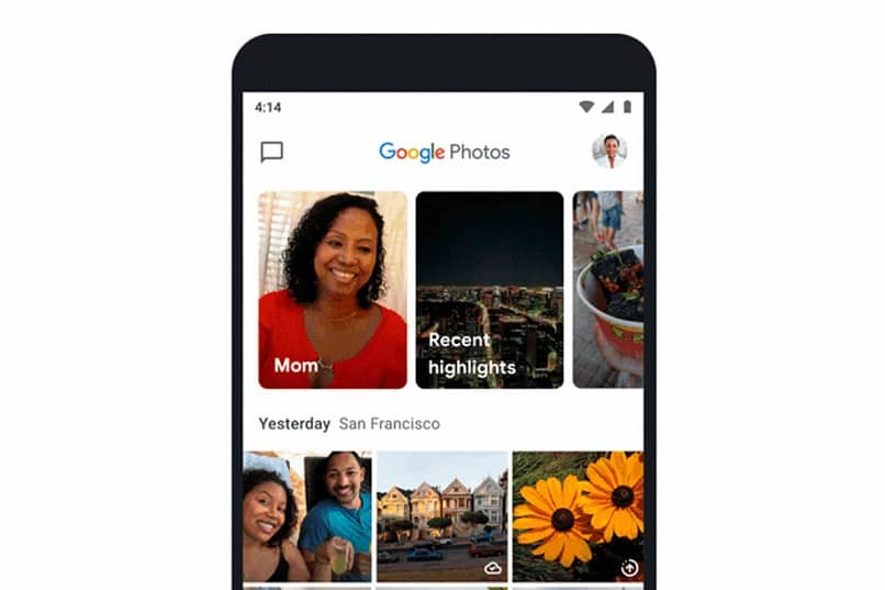 movil con google photos