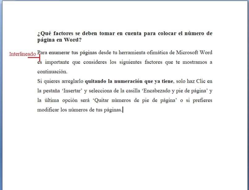 imagen que muestra un interlineado 