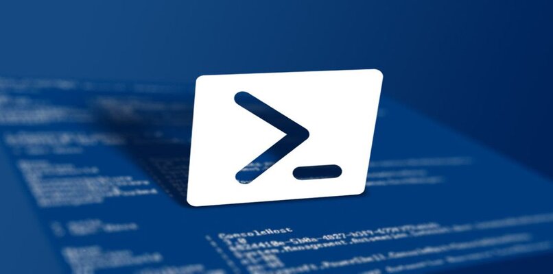 logotipo de powershell con fondo azul
