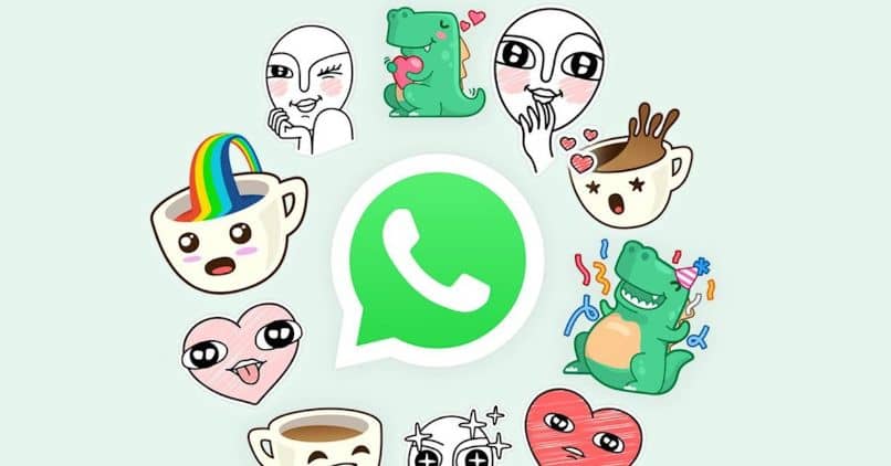 logo de whatsapp con stickers