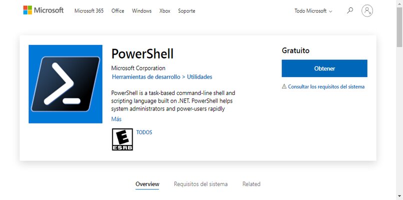 powershell en la tienda oficial de microsoft