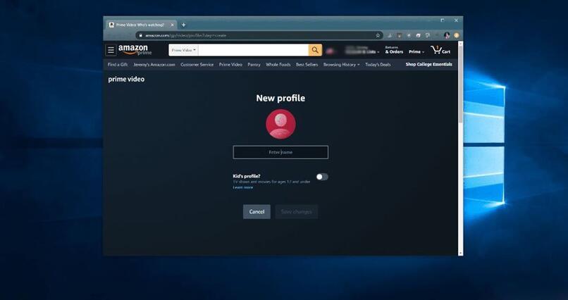 nuevo perfil en amazon prime