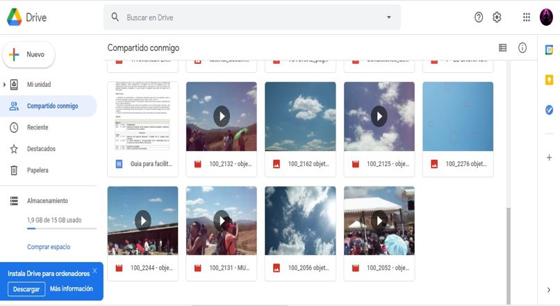 archivos guardados en google drive
