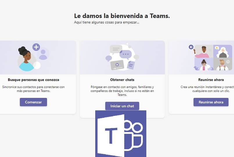 imagen que muestra el panel de inicio en microsoft teams