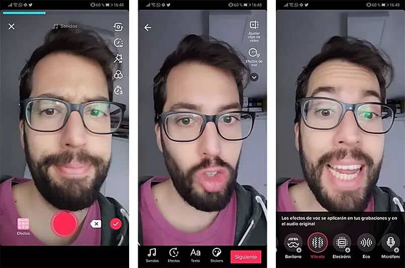 persona usando los efectos de voz en tiktok