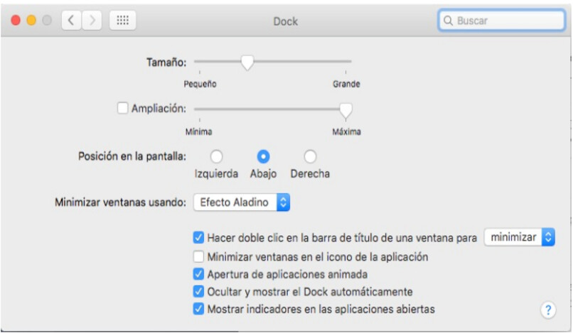 configurar el dock en mac