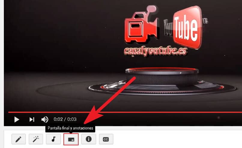 ubica la pestana pantallas finales y anotaciones y anade uno