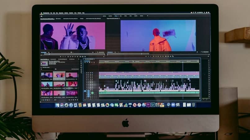 Mac con un programa de edición de vídeo