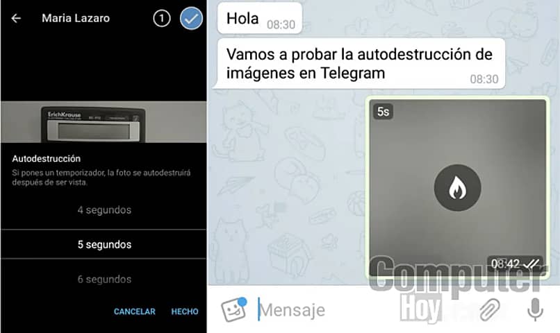 programa tiempo de duracion imagenes antes de la autodestruccion