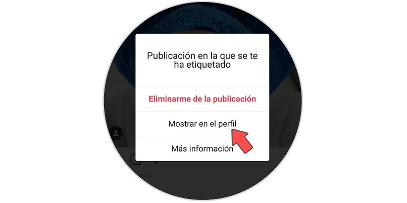 mostrar en el perfil la publicacion en la que se te ha etiquetado