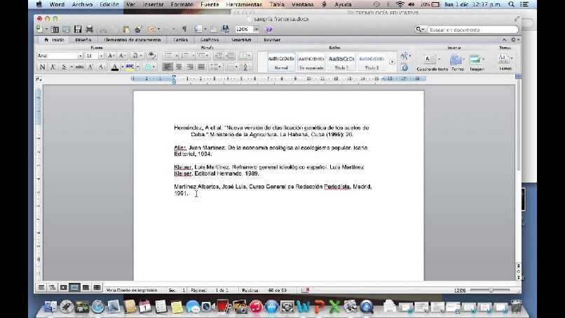 usando sangria francesa desde la mac