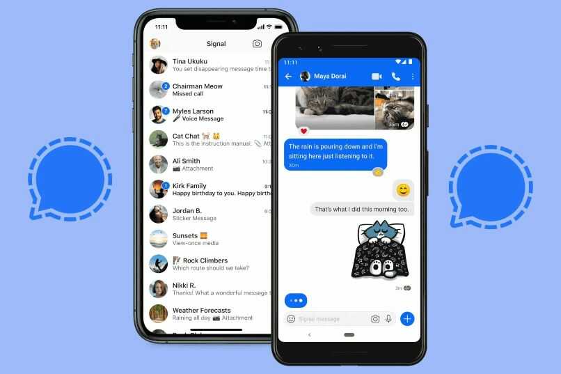 seccion mensajeria de signal