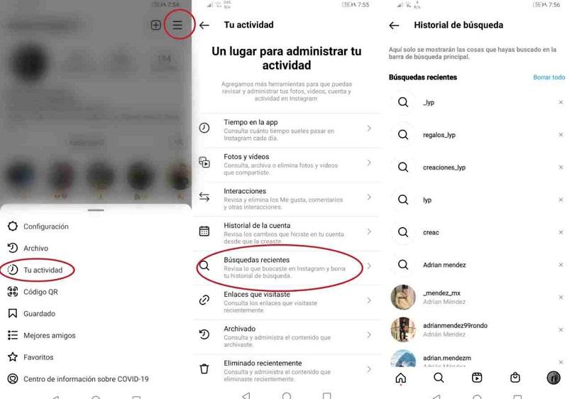 entrar a datos de instagram