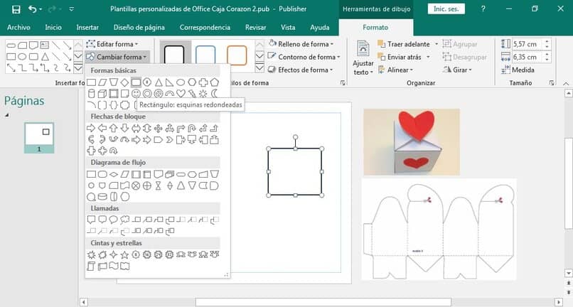usar formas en publisher