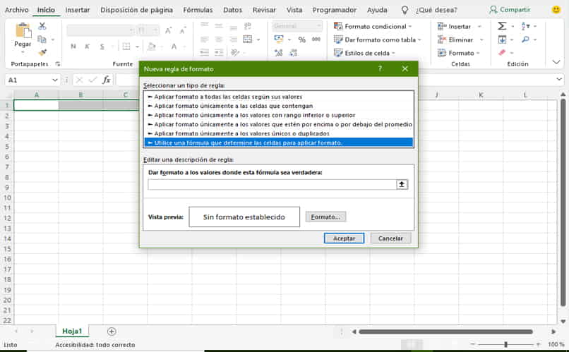 como usar el formato condicional en toda la fila y columna en excel