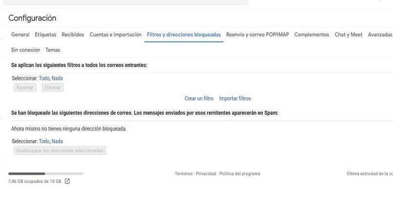 vista de imagen con navegacion hacia filtros en gmail