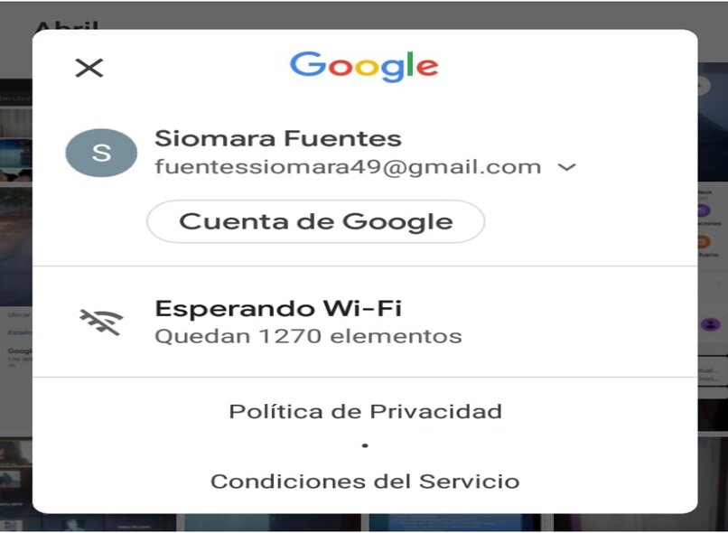 google fotos se queda esperando wifi